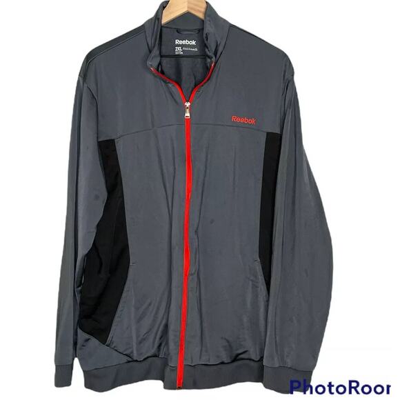 MEN'S REEBOK BLUE & WHITE WINDBREAKER JACKET COAT 2XL XXL - Picture 1 of 6